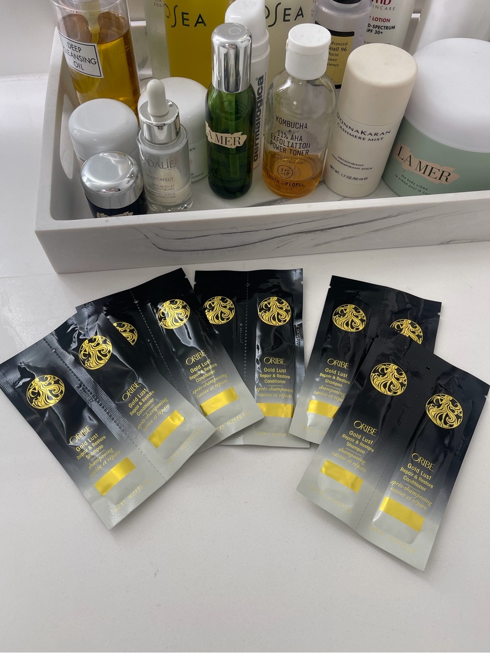 Oribe Black and Gold Gold Lust Shampoo and Conditioner Sachets - Travel Pack